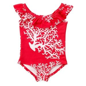 NWT MasalaBaby Flounce SeaCoral Swimsuit
